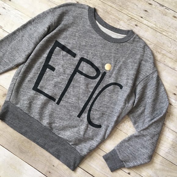 HUGO GUINNESS for J. CREW Gray EPIC Sweatshirt Top - Picture 4 of 7